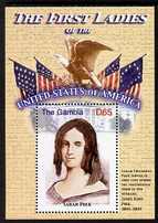 Gambia 2007 The First Ladies of USA - Sarah Polk perf m/sheet unmounted mint SG MS 5098p, stamps on , stamps on  stamps on constitutions, stamps on  stamps on flags, stamps on  stamps on birds, stamps on  stamps on eagles, stamps on  stamps on birds of prey, stamps on  stamps on usa presidents, stamps on  stamps on women, stamps on  stamps on americana