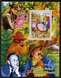 Benin 2003 75th Birthday of Mickey Mouse - Little Red Riding Hood #05 (also shows Elvis & Walt Disney) perf m/sheet unmounted mint. Note this item is privately produced and is offered purely on its thematic appeal, stamps on , stamps on  stamps on personalities, stamps on  stamps on movies, stamps on  stamps on films, stamps on  stamps on cinema, stamps on  stamps on fairy tales, stamps on  stamps on elvis, stamps on  stamps on disney, stamps on  stamps on 