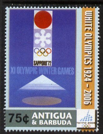 Antigua 2006 Poster for Winter Olympics Sapporo 75c from Winter Olympics set unmounted mint, SG 3970, stamps on sport, stamps on olympics, stamps on 