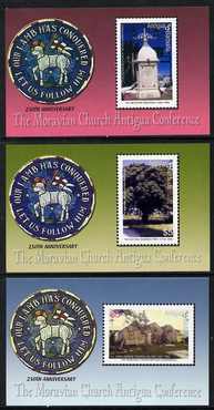 Antigua 2006 250th Anniversary of Moravian Church in Antigua set of 3 perf m/sheets unmounted mint, SG MS3962, stamps on religion, stamps on trees