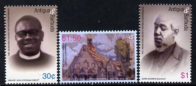 Antigua 2006 250th Anniversary of Moravian Church in Antigua set of 3 unmounted mint, SG 3959-61, stamps on religion, stamps on 