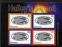 Grenada 2007 Halley's Comet 1986 perf sheetlet of 4 unmounted mint, SG 5282-85, stamps on , stamps on  stamps on space, stamps on  stamps on halley