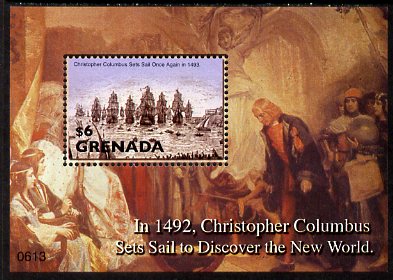 Grenada 2006 500th Death Anniversary of Christopher Columbus perf m/sheet unmounted mint, SG MS5219, stamps on , stamps on  stamps on ships, stamps on  stamps on explorers, stamps on  stamps on columbus