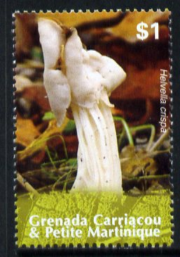 Grenada - Grenadines 2007 Helvella crispa $1 from Fungi of the World set unmounted mint, SG 3894, stamps on fungi