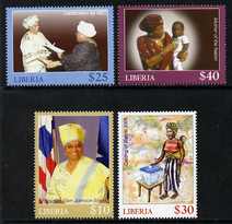 Liberia 2007 Election of President Ellen Johnson Sirleaf set of 4 unmounted mint, stamps on personalities, stamps on women