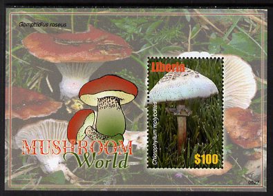 Liberia 2007 Mushrooms of the World perf m/sheet (Chlorophyllum molybdites) unmounted mint, stamps on , stamps on  stamps on fungi