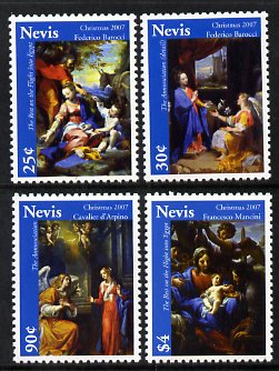 Nevis 2007 Christmas paintings set of 4 unmounted mint, SG 2056-59, stamps on , stamps on  stamps on christmas, stamps on  stamps on arts