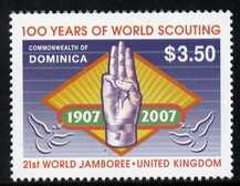 Dominica 2007 Centenary of World Scouting and 21st World Scout Jamboree unmounted mint SG 3536, stamps on , stamps on  stamps on scouts