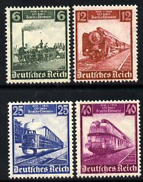 Germany 1935 Railway Centenary set of 4 unmounted mint SG 577-80, stamps on , stamps on  stamps on railways