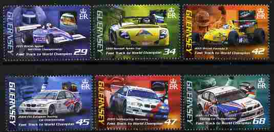 Guernsey 2006 Andy Priaulx's Motor Racing Victories perf set of 6 unmounted mint SG 1103-8, stamps on cars, stamps on  f1 , stamps on formula 1, stamps on sport, stamps on racing cars
