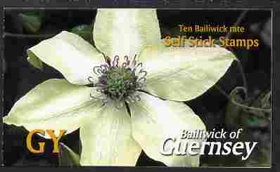 Guernsey 2004 Raymond Evison's Clematis £2.20 booklet containing 10 x G self adhesive labels, SG SB73, stamps on flowers