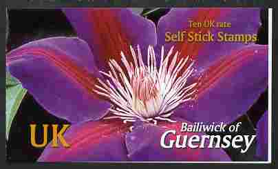 Guernsey 2004 Raymond Evison's Clematis £2.70 booklet containing 10 x UK self adhesive labels, SG SB74, stamps on flowers