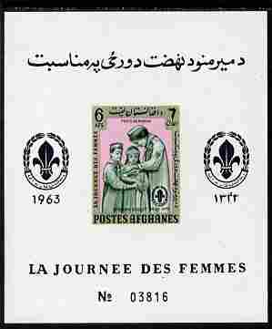 Afghanistan 1961 Womens Day (Scouts) 6a imperf m/sheet unmounted mint, stamps on , stamps on  stamps on women, stamps on  stamps on scouts