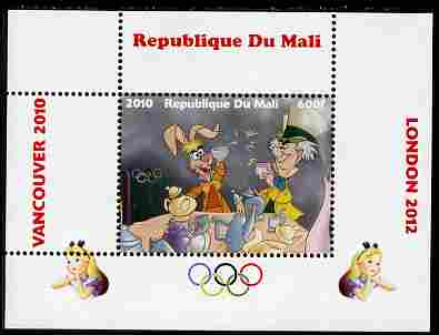 Mali 2010 Alice in Wonderland with Olympic Rings individual perf deluxe sheet #3 unmounted mint. Note this item is privately produced and is offered purely on its themati..., stamps on olympics, stamps on disney, stamps on films, stamps on cinena, stamps on movies, stamps on 