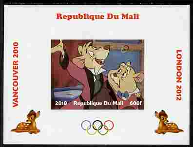 Mali 2010 Bambi with Olympic Rings individual imperf deluxe sheet #3 unmounted mint. Note this item is privately produced and is offered purely on its thematic appeal, stamps on , stamps on  stamps on olympics, stamps on  stamps on disney, stamps on  stamps on films, stamps on  stamps on cinena, stamps on  stamps on movies, stamps on  stamps on deer