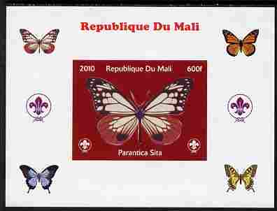 Mali 2010 Butterflies & Scouts individual imperf deluxe sheet #4 unmounted mint. Note this item is privately produced and is offered purely on its thematic appeal, stamps on , stamps on  stamps on butterflies, stamps on  stamps on scouts