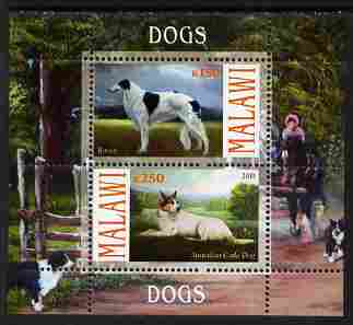 Malawi 2010 Dogs #01 perf sheetlet containing 2 values unmounted mint, stamps on , stamps on  stamps on dogs