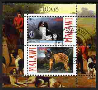 Malawi 2010 Dogs #03 perf sheetlet containing 2 values fine cto used, stamps on dogs