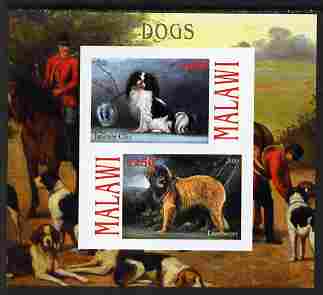 Malawi 2010 Dogs #03 imperf sheetlet containing 2 values unmounted mint, stamps on , stamps on  stamps on dogs