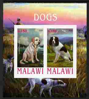 Malawi 2010 Dogs #04 imperf sheetlet containing 2 values unmounted mint, stamps on , stamps on  stamps on dogs