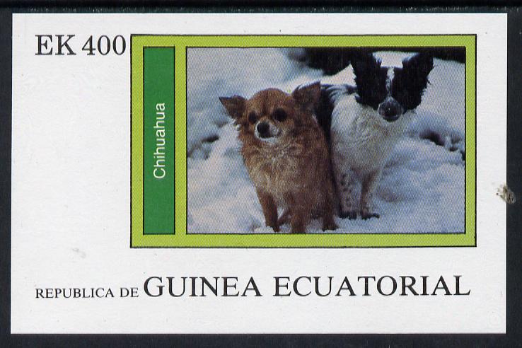 Equatorial Guinea 1977 Dogs (Chihuahua) 400ek imperf m/sheet unmounted mint, stamps on animals    dogs    chihuahua