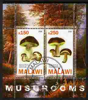 Malawi 2010 Mushrooms perf sheetlet containing 2 values fine cto used, stamps on fungi