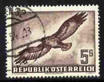 Austria 1950-53 Birds 5s Buzzard fine cds used, SG 1219, stamps on , stamps on  stamps on birds, stamps on  stamps on birds of prey, stamps on  stamps on 