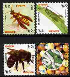 Bangladesh 2000 Insects perf set of 4 unmounted mint SG 758-61, stamps on , stamps on  stamps on insects, stamps on  stamps on bees, stamps on  stamps on silk, stamps on  stamps on textiles, stamps on  stamps on 