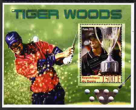 Benin 2005 Tiger Woods perf m/sheet unmounted mint. Note this item is privately produced and is offered purely on its thematic appeal, stamps on , stamps on  stamps on golf