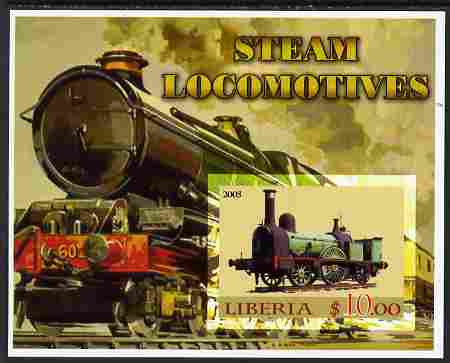 Liberia 2005 Steam Locomotives #02 imperf m/sheet unmounted mint, stamps on , stamps on  stamps on railways