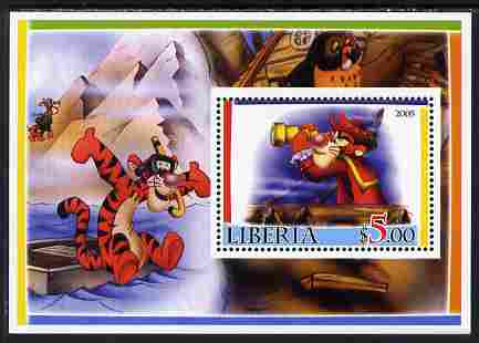 Liberia 2005 Disneys Tigger perf m/sheet #1 unmounted mint, stamps on disney, stamps on cats, stamps on tigers