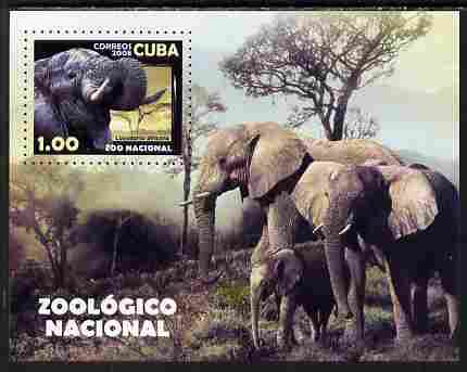 Cuba 2008 National Zoo (Elephants) imperf m/sheet unmounted mint, stamps on , stamps on  stamps on animals, stamps on  stamps on zoos, stamps on  stamps on elephants