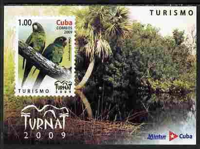 Cuba 2009 Tourism - Parrots imperf m/sheet unmounted mint, stamps on animals, stamps on birds, stamps on parrots, stamps on tourism