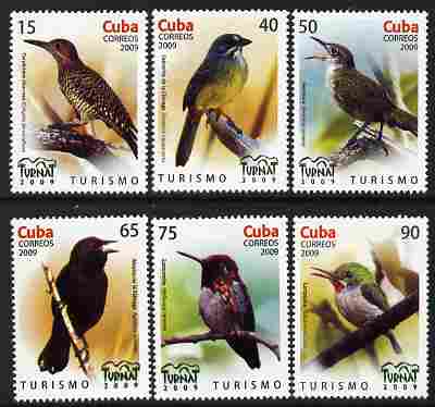 Cuba 2009 Tourism - Birds perf set of 6 unmounted mint, stamps on birds, stamps on tourism, stamps on kingfishers