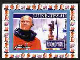 Guinea - Bissau 2007 John Glenn #1 individual imperf deluxe sheet unmounted mint. Note this item is privately produced and is offered purely on its thematic appeal, as Yv..., stamps on personalities, stamps on space, stamps on masonics, stamps on masonry