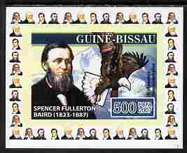 Guinea - Bissau 2007 Ornithologists #4 - Spencer Fullerton individual imperf deluxe sheet unmounted mint. Note this item is privately produced and is offered purely on its thematic appeal, as Yv 2317, stamps on , stamps on  stamps on personalities, stamps on  stamps on birds, stamps on  stamps on birds of prey, stamps on  stamps on eagles