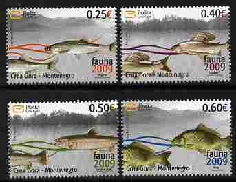 Montenegro 2009 Fish perf set of 4 unmounted mint , stamps on , stamps on  stamps on fish