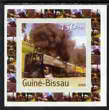 Guinea - Bissau 2003 Locomotives individual imperf deluxe sheet #01 unmounted mint, as Mi 2644, stamps on railways