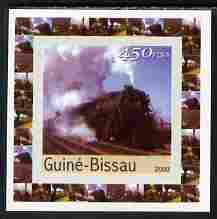 Guinea - Bissau 2003 Locomotives individual imperf deluxe sheet #02 unmounted mint, as Mi 2645, stamps on railways