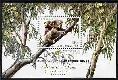 Australia & China 1995 Joint issue - Koala Bear m/sheet opt