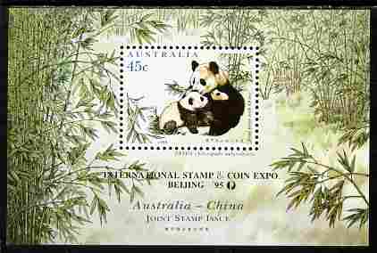 Australia & China 1995 Joint issue - Giant panda m/sheet opt