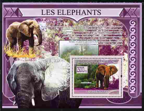 Guinea - Conakry 2009 Elephants perf s/sheet unmounted mint, stamps on animals, stamps on elephants