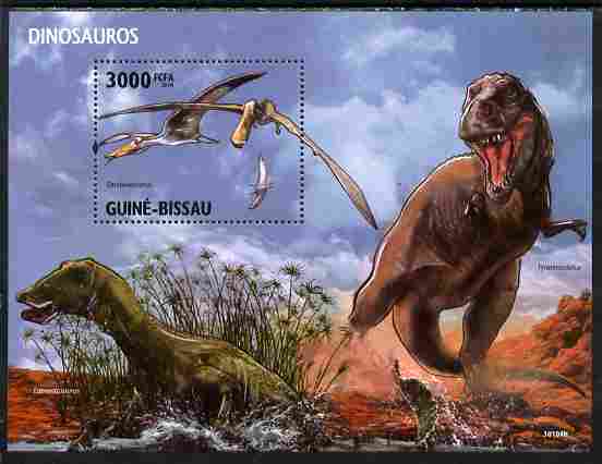 Guinea - Bissau 2010 Dinosaurs perf s/sheet unmounted mint, stamps on dinosaurs