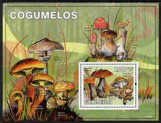 Guinea - Bissau 2010 Mushrooms perf s/sheet unmounted mint, stamps on , stamps on  stamps on fungi