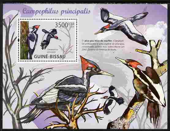 Guinea - Bissau 2010 Woodpeckers perf s/sheet unmounted mint, stamps on birds, stamps on woodpeckers