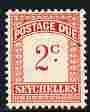 Seychelles 1951 Postage Due 2c red & carmine wmk Script CA unmounted mint, SG D1, stamps on postage due