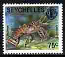 Seychelles 1977 Crayfish 75c def without imprint date unmounted mint, SG 411A, stamps on marine life, stamps on crayfish