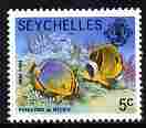 Seychelles 1977 Reef Fish 5c def without imprint date unmounted mint, SG 404A, stamps on , stamps on  stamps on fish