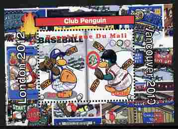 Mali 2010 Olympic Games - Disney Club Penguin #8 individual perf deluxe sheetlet unmounted mint. Note this item is privately produced and is offered purely on its thematic appeal , stamps on , stamps on  stamps on olympics, stamps on  stamps on disney, stamps on  stamps on films, stamps on  stamps on cinema, stamps on  stamps on cartoons, stamps on  stamps on penguins, stamps on  stamps on baseball, stamps on  stamps on 