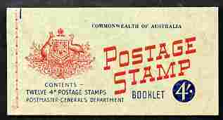 Australia 1957 4s booklet with waxed interleaf complete & fine, SG SB34a, stamps on 